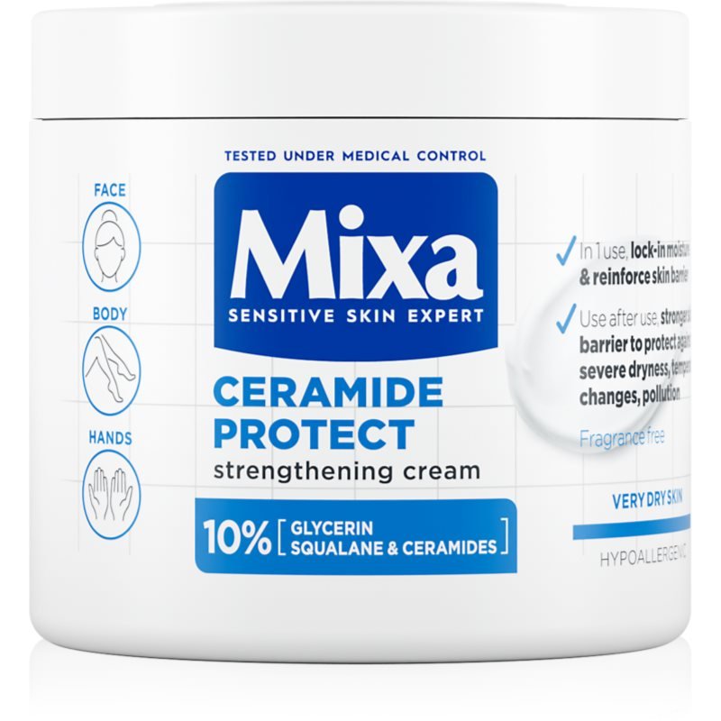 MIXA Ceramide Protect regenerační tělový krém pro citlivou pokožku 400 ml - parfo.cz