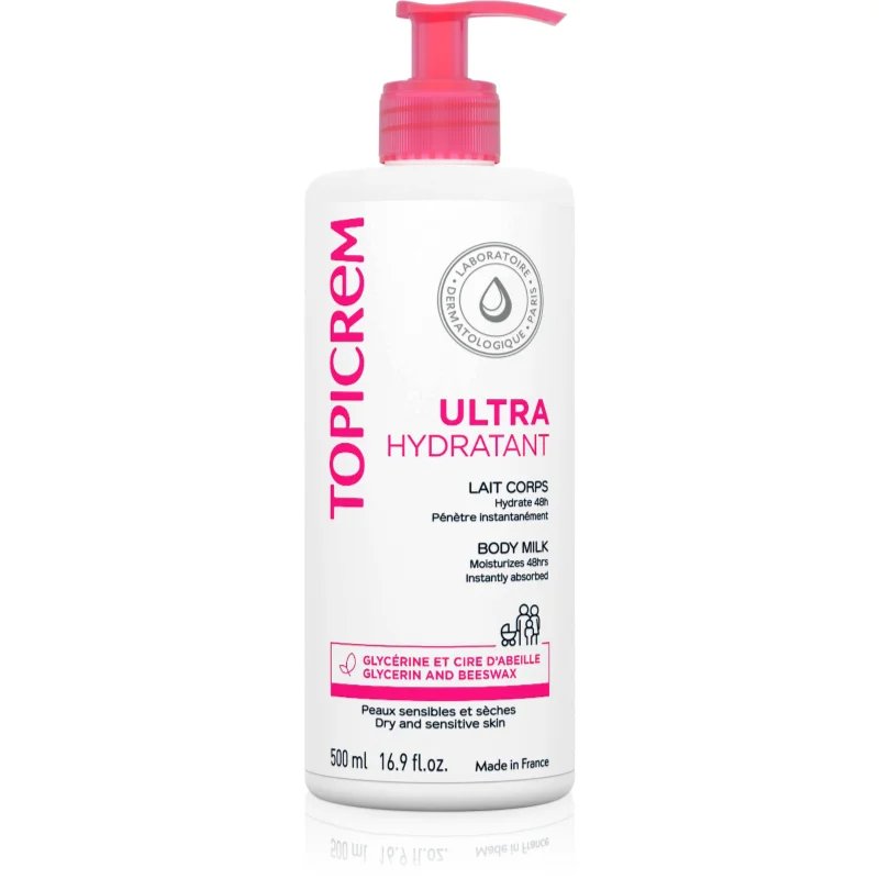 Topicrem UH BODY Ultra-Moisturizing Body Milk hloubkově hydratační tělové mléko pro suchou a citlivou pokožku 500 ml - parfo.cz