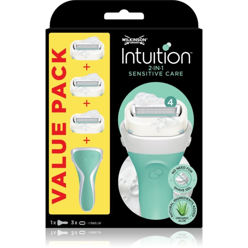 Wilkinson Sword Intuition 2 in 1 Sensitive Care holicí strojek + náhradní hlavice 3 ks - parfo.cz