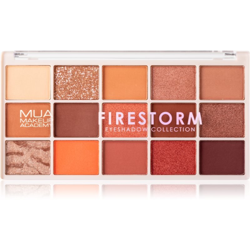 MUA Makeup Academy Professional 15 Shade Palette paletka očních stínů odstín Firestorm 12 g - parfo.cz