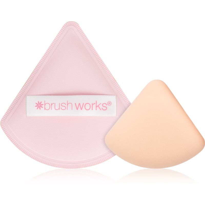 Brushworks Triangular Powder Puff Duo pěnový aplikátor na make-up - parfo.cz