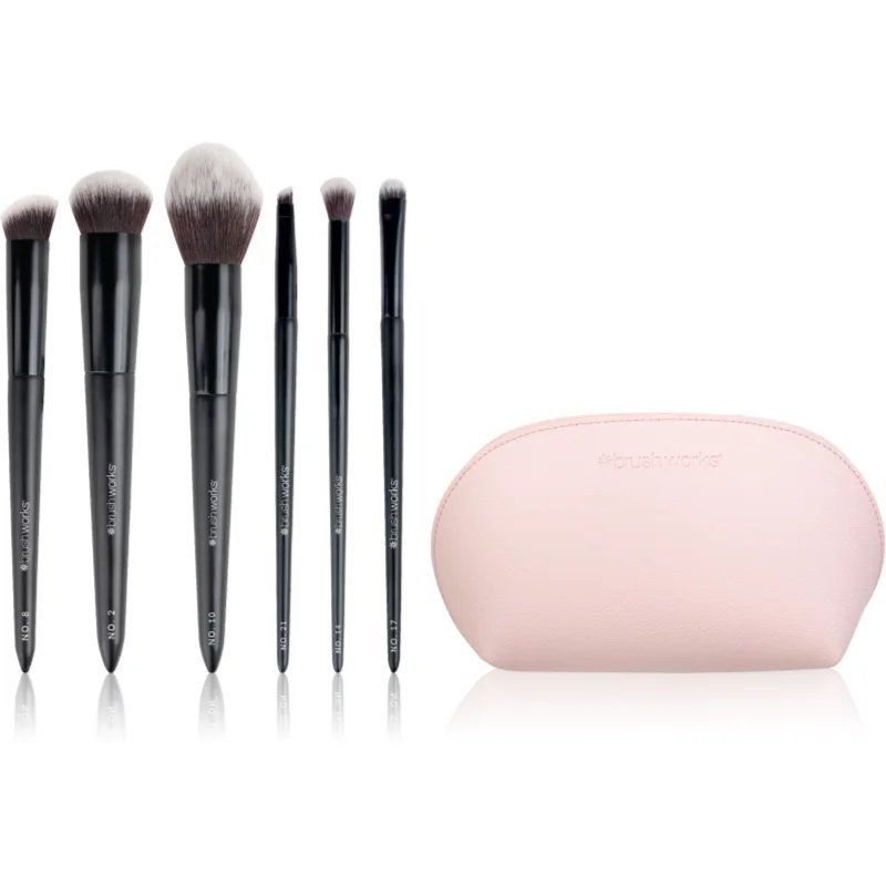 Brushworks Essentials Makeup Brush Set Complexion sada štětců s taštičkou - parfo.cz