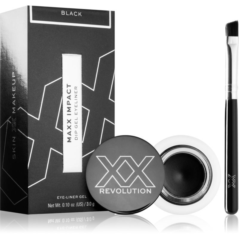 XX by Revolution MAXX IMPACT gelové oční linky se štětečkem odstín Black 3 g - parfo.cz