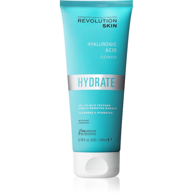 Revolution Skincare Hydrate Hyaluronic Acid jemný čisticí gelový krém 200 ml - parfo.cz
