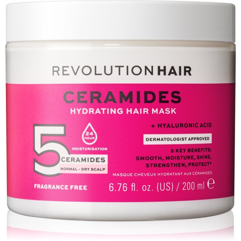 Revolution Haircare 5 Ceramides + Hyaluronic Acid hydratační maska na vlasy s ceramidy 200 ml - parfo.cz