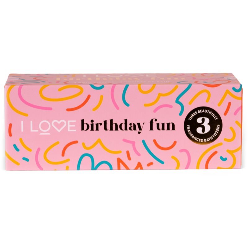 I love... Special Moments Birthday Fun dárková sada do koupele 3x150 g - parfo.cz