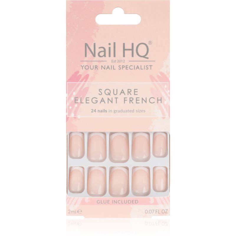 Nail HQ Square umělé nehty Elegant French 24 ks - parfo.cz