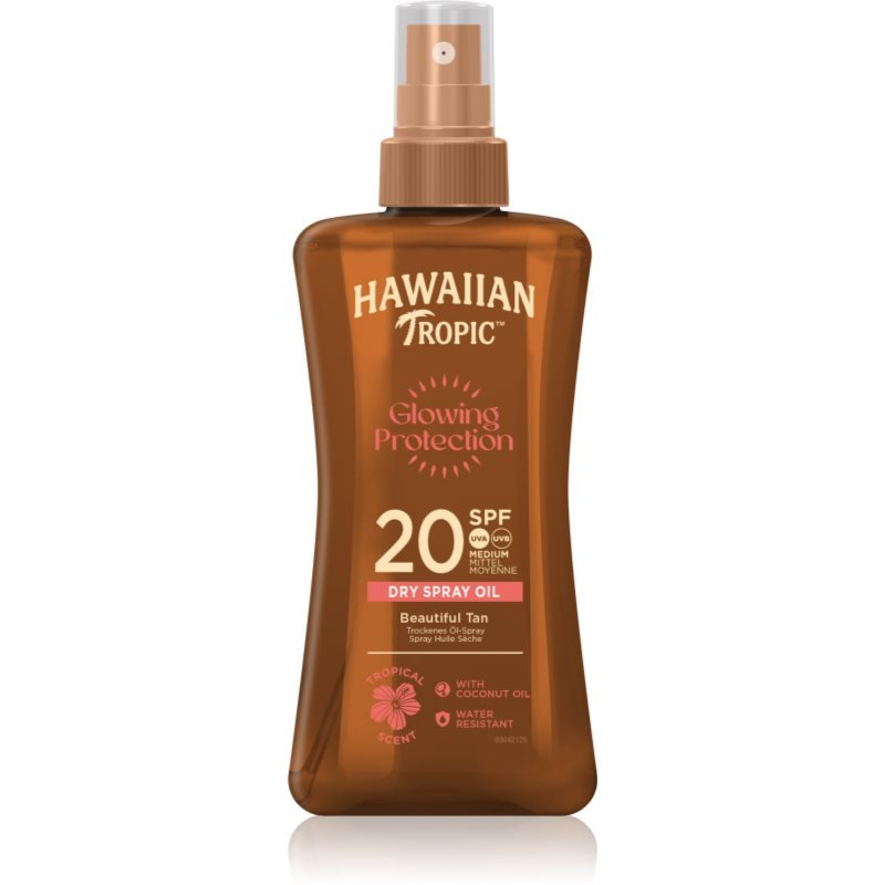 Hawaiian Tropic Glowing Protection Dry Oil Spray hydratační gel na opalování SPF 20 200 ml - parfo.cz
