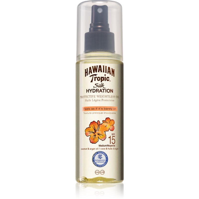 Hawaiian Tropic Silk Hydration opalovací olej na obličej a tělo SPF 15 150 ml - parfo.cz
