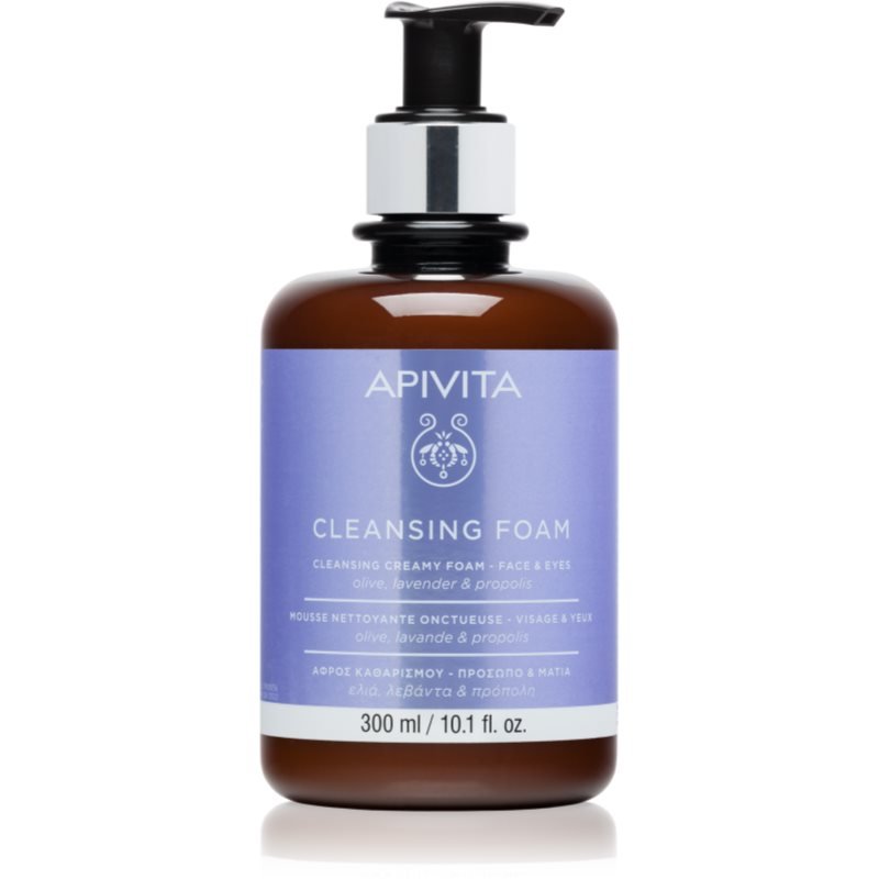 Apivita Cleansing Foam Face & Eyes krémová čisticí pěna na obličej a oči 300 ml - parfo.cz