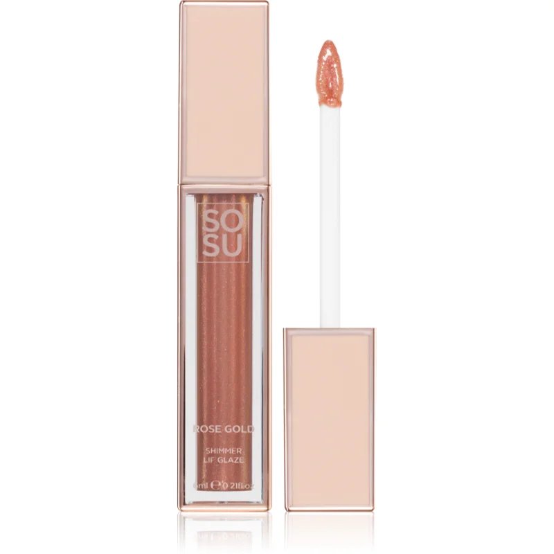 SOSU Cosmetics Shimmer Lip Glaze hydratační lesk na rty třpytivý odstín Golden 6 ml - parfo.cz