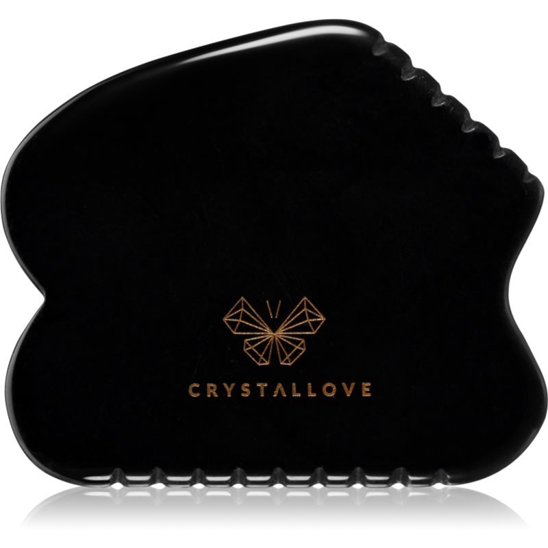 Crystallove Black Obsidian Contour Gua Sha masážní pomůcka 1 ks - parfo.cz