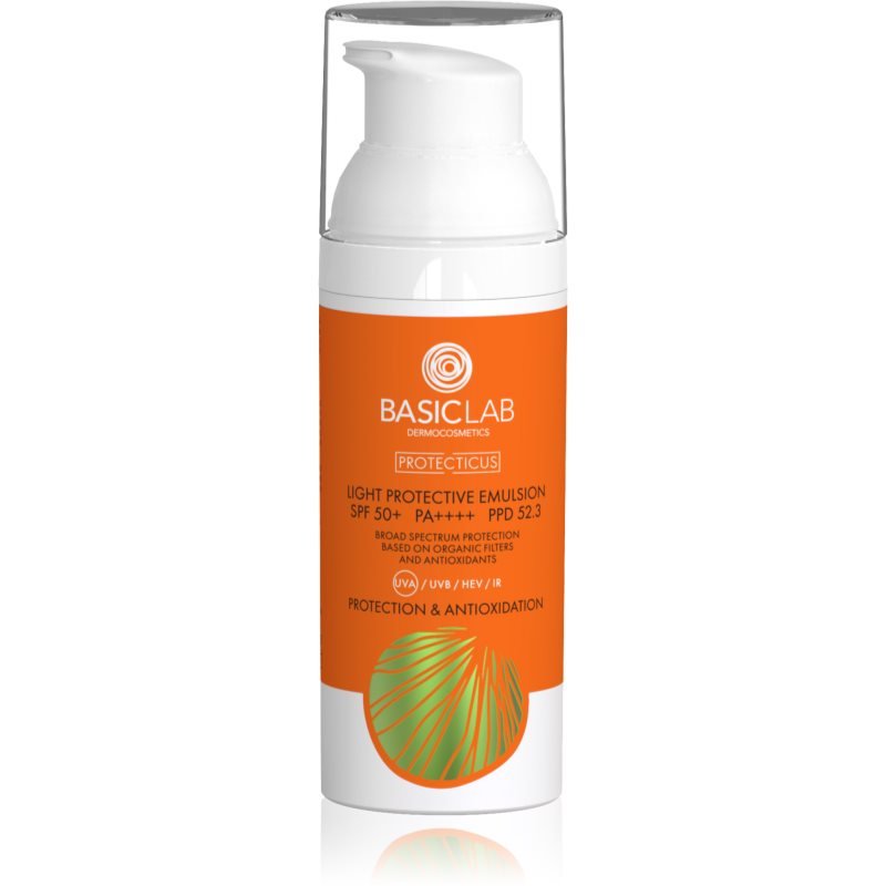 BasicLab Dermocosmetics Protecticus lehká emulze s ochranným účinkem proti působení vnějších vlivů SPF 50+ 50 ml - parfo.cz