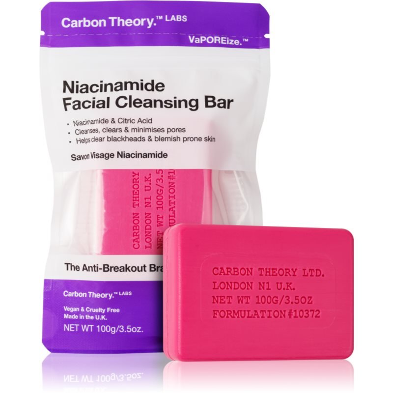 Carbon Theory Facial Cleansing Bar Niacinamide čisticí mýdlo na obličej Pink 100 g - parfo.cz