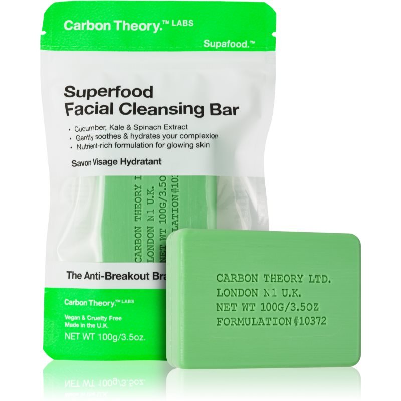 Carbon Theory Facial Cleansing Bar Superfood čisticí mýdlo na obličej Green 100 g - parfo.cz