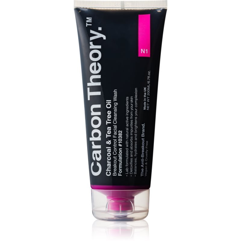 Carbon Theory Charcoal & Tea Tree Oil hloubkově čisticí gel s aktivním uhlím 200 ml - parfo.cz