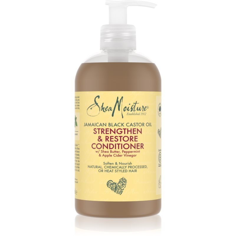 Shea Moisture Jamaican Black Castor Oil Strengthen & Restore posilující a obnovující kondicionér pro namáhané vlasy a vlasovou pokožku 384 ml - parfo.cz