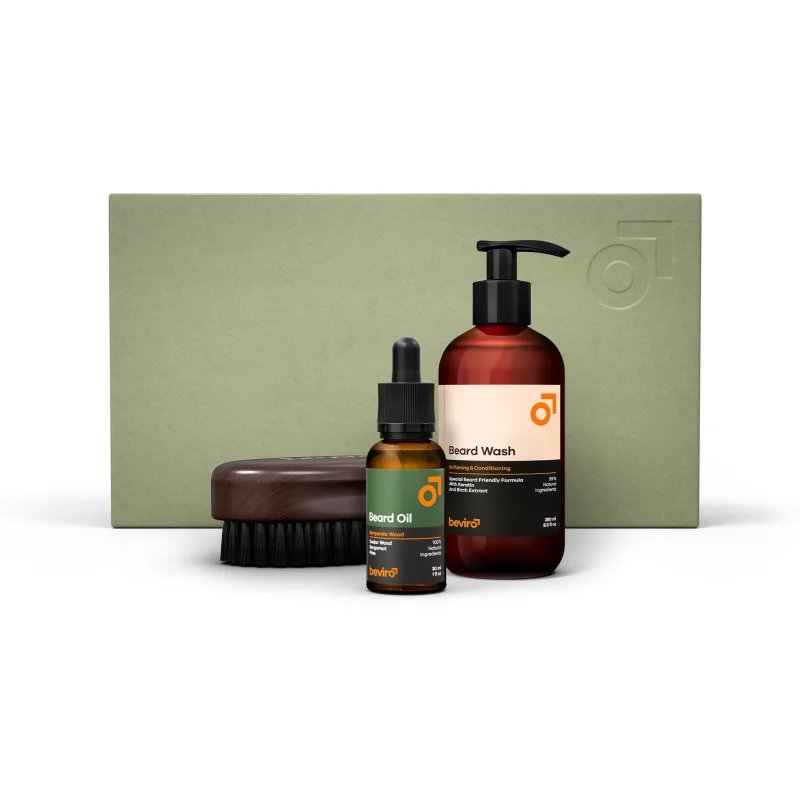 Beviro Bergamia Wood Beard Care Kit dárková sada na vousy - parfo.cz
