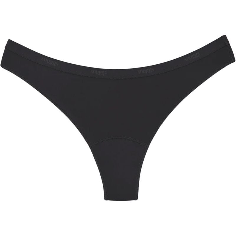 Snuggs Period Underwear Brazilian: Light Flow Black látkové menstruační kalhotky pro slabou menstruaci velikost S Black 1 ks - parfo.cz