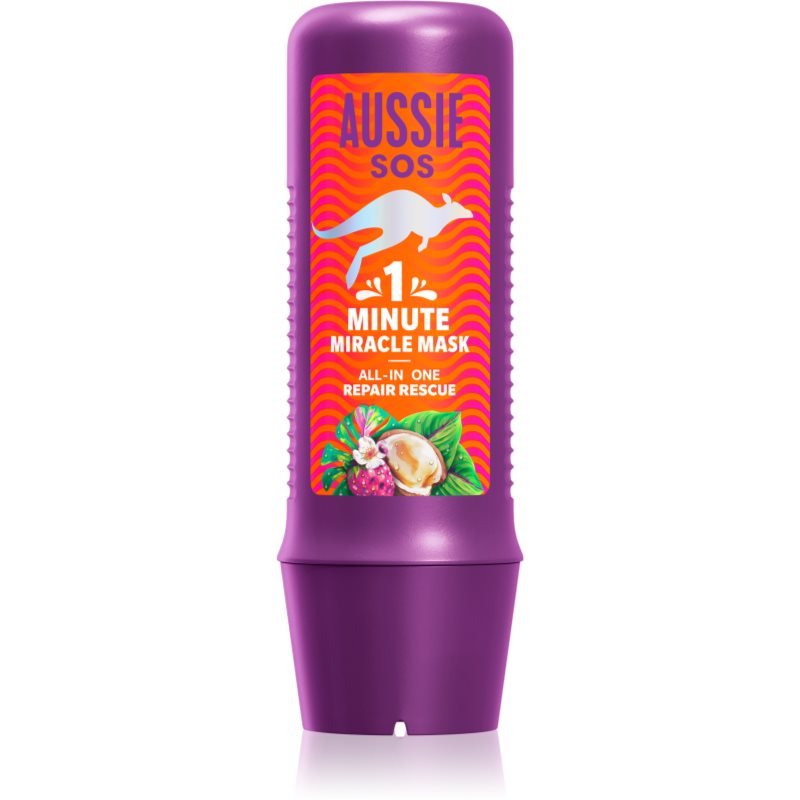 Aussie 1 Minute Miracle Repair Rescue intenzivně vyživující maska pro suché a poškozené vlasy 250 ml - parfo.cz