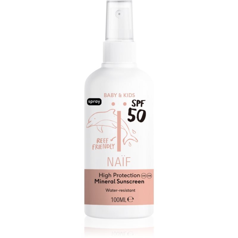 Naif Baby & Kids Mineral Sunscreen SPF 50 sprej na opalování pro děti od narození 100 ml - parfo.cz