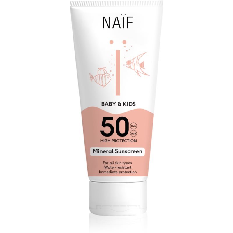 Naif Baby & Kids Mineral Sunscreen SPF 50 ochranný krém na opalování pro miminka a děti SPF 50 100 ml - parfo.cz