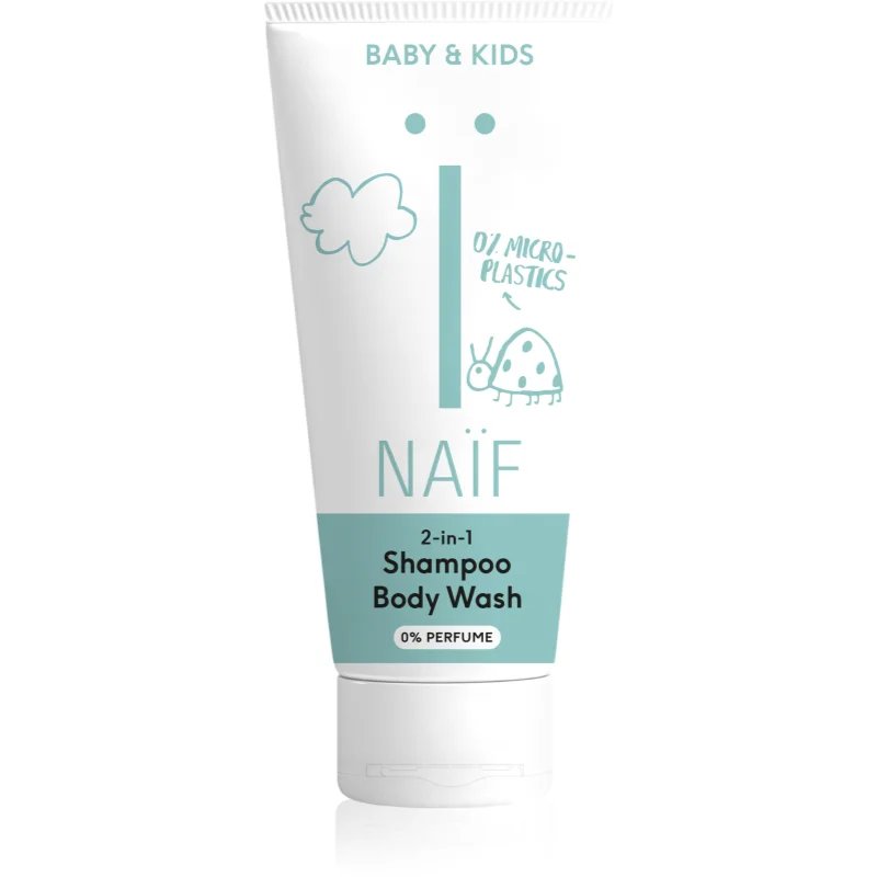 Naif Baby & Kids 2-in-1 dětský mycí gel a šampon bez parfemace 200 ml - parfo.cz