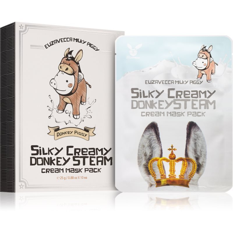 Elizavecca Milky Piggy Silky Creamy Donkey Steam Mask sada plátýnkových masek pro výživu a hydrataci 10x25 ml - parfo.cz
