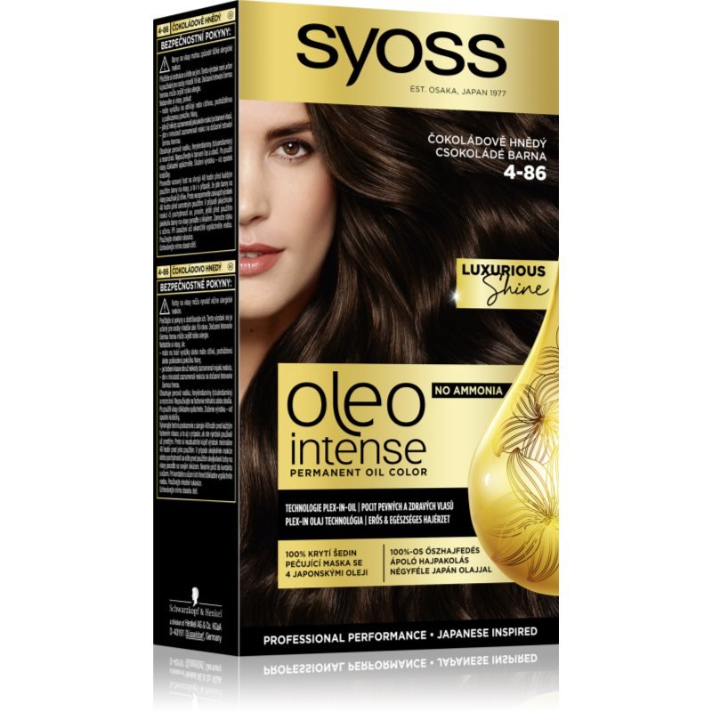 Syoss Oleo Intense permanentní barva na vlasy s olejem odstín 4-86 Čokoládově hnědý 1 ks - parfo.cz
