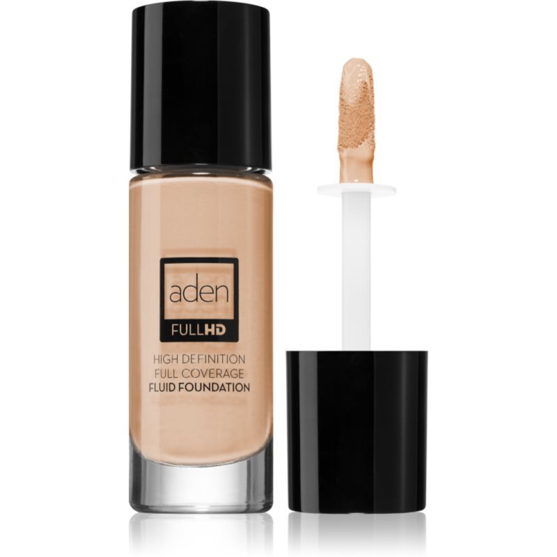 Aden Cosmetics Full HD Fluid Foundation dlouhotrvající tekutý make-up odstín 01 Porcelain 20 ml - parfo.cz