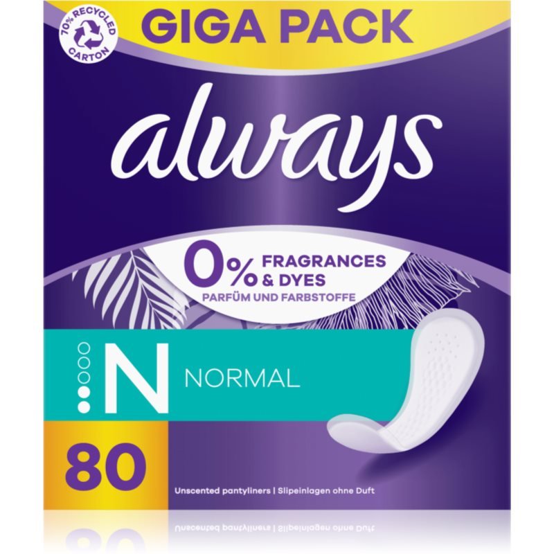 Always Daily Fresh Normal slipové vložky bez parfemace 80 ks - parfo.cz