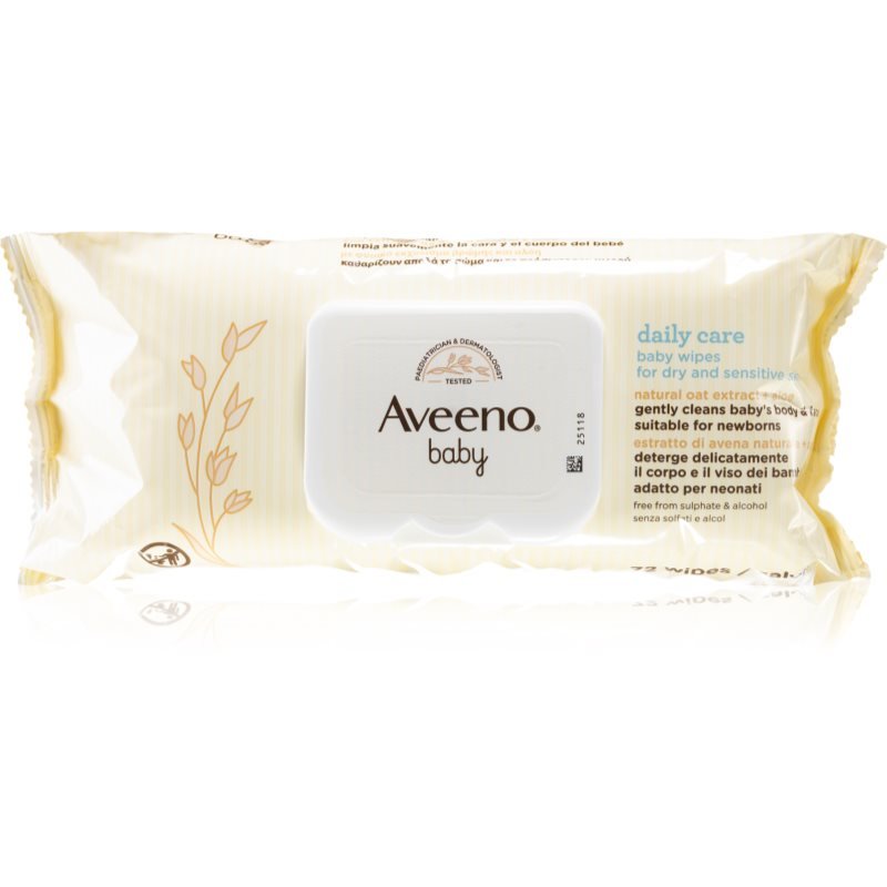 Aveeno Baby Wipes vlhčené ubrousky pro děti od narození 72 ks - parfo.cz