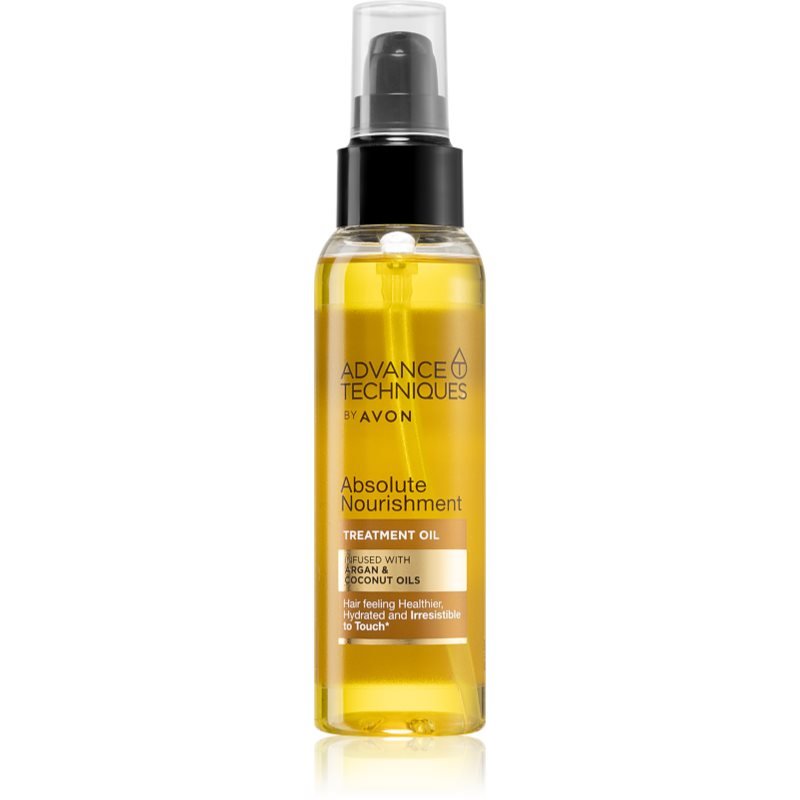 Avon Advance Techniques Absolute Nourishment vyživující olej na vlasy s arganovým olejem s kokosovým olejem 100 ml - parfo.cz