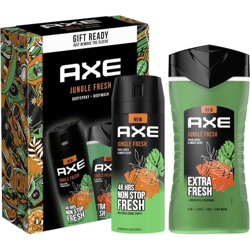 Axe Jungle Fresh dárková sada na tělo pro muže Palm Leaves & Amber - parfo.cz
