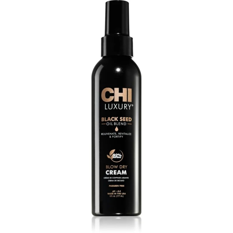 CHI Luxury Black Seed Oil Blow Dry Cream vyživující a termoochranný krém pro uhlazení vlasů 177 ml - parfo.cz