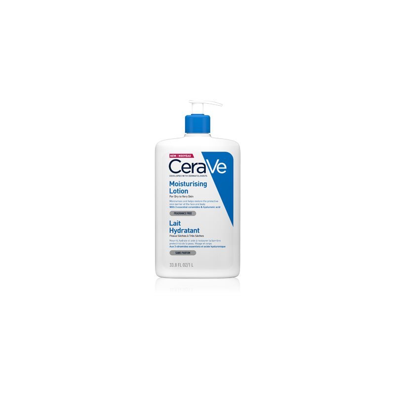 CeraVe Moisturizers Lotion hydratační mléko na tělo a obličej pro suchou až velmi suchou pokožku 1000 ml - parfo.cz