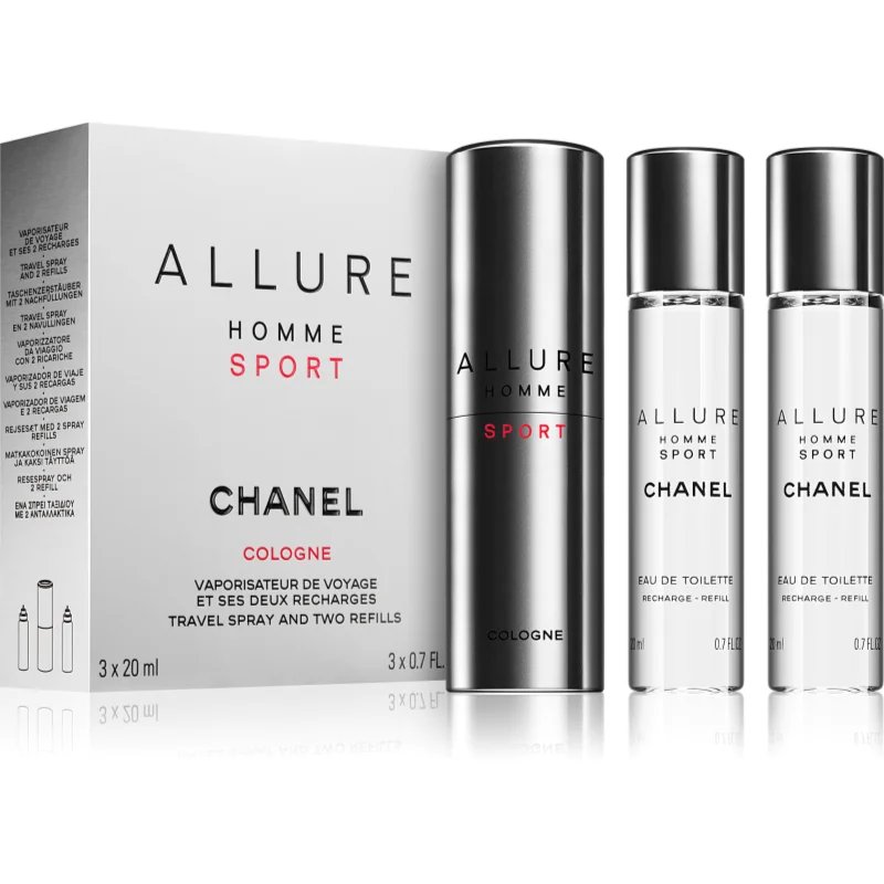 Chanel Allure Homme Sport Cologne kolínská voda (1x plnitelná + 2x náplň) pro muže 2x20 ml - parfo.cz