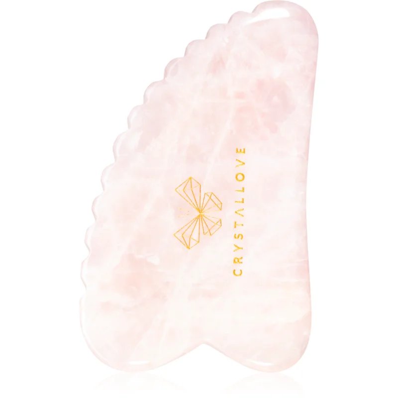 Crystallove Rose Quartz 3D Gua Sha masážní pomůcka 1 ks - parfo.cz