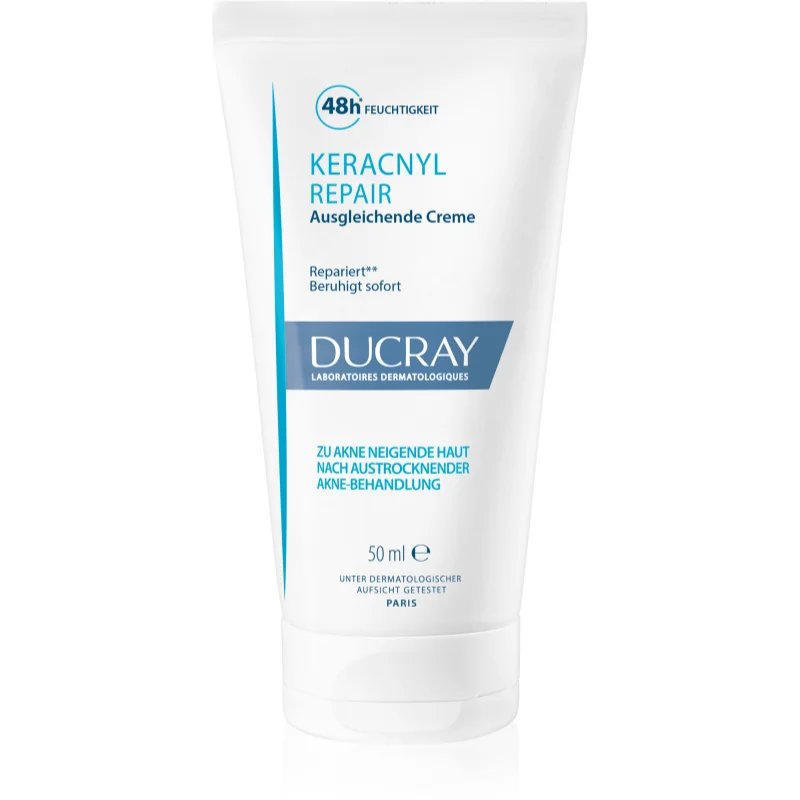 Ducray Keracnyl regenerační a hydratační krém pro pleť vysušenou a podrážděnou léčbou akné 50 ml - parfo.cz