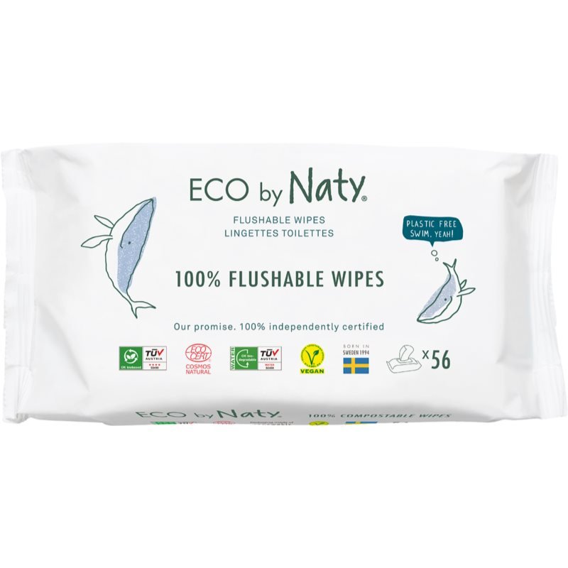 ECO by Naty Flushable Wipes vlhčené ubrousky pro děti 56 ks - parfo.cz