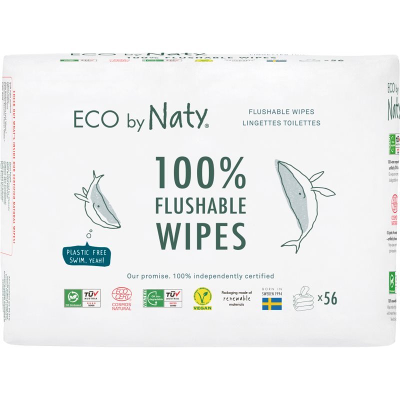 ECO by Naty Unscented 100 % Compostable Wipes vlhčené ubrousky pro děti 3x56 ks - parfo.cz