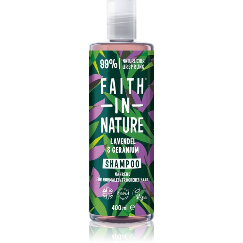 Faith In Nature Lavender & Geranium přírodní šampon pro normální až suché vlasy 400 ml - parfo.cz