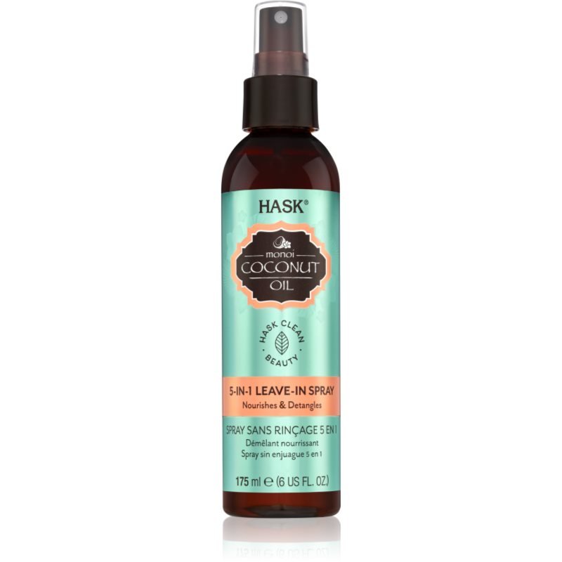 HASK Monoi Coconut Oil bezoplachový sprej pro lesk a hebkost vlasů 175 ml - parfo.cz