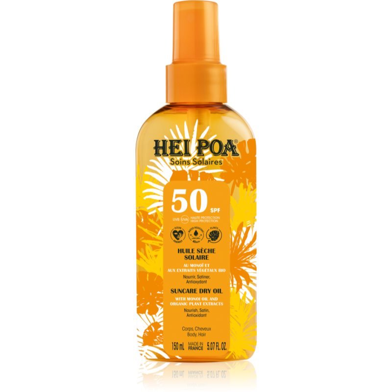 Hei Poa Tahiti Monoi Oil suchý olej na opalování SPF 50 150 ml - parfo.cz