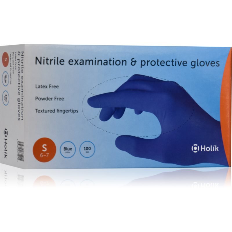 Holík Nitril Blue nitrilové nepudrované rukavice velikost S 2x50 ks - parfo.cz