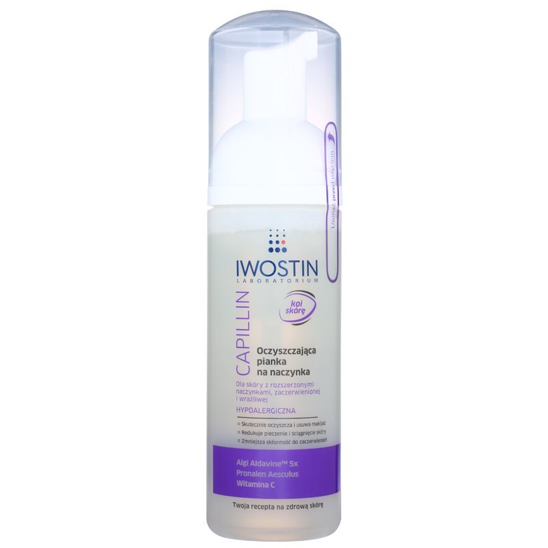 Iwostin Capillin čisticí a odličovací pěna pro citlivou pleť s rozšířenými žilkami 165 ml - parfo.cz