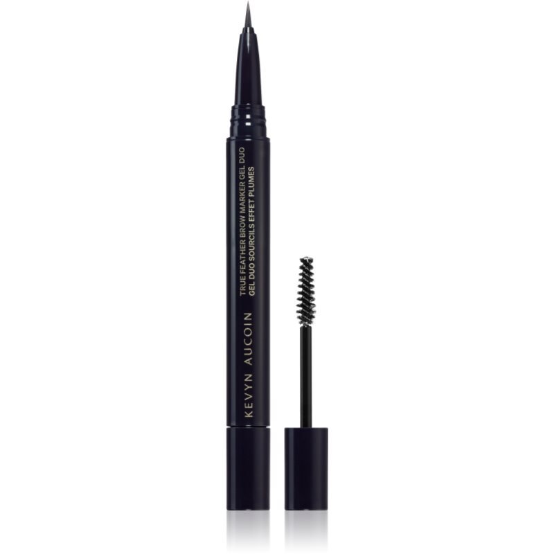 Kevyn Aucoin True Feather Brow Marker Gel Duo fix na obočí s kartáčkem odstín Dark Brunette 0