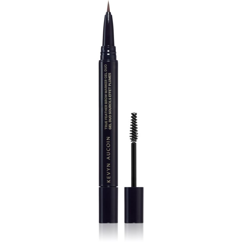 Kevyn Aucoin True Feather Brow Marker Gel Duo fix na obočí s kartáčkem odstín Warm Brunette 0