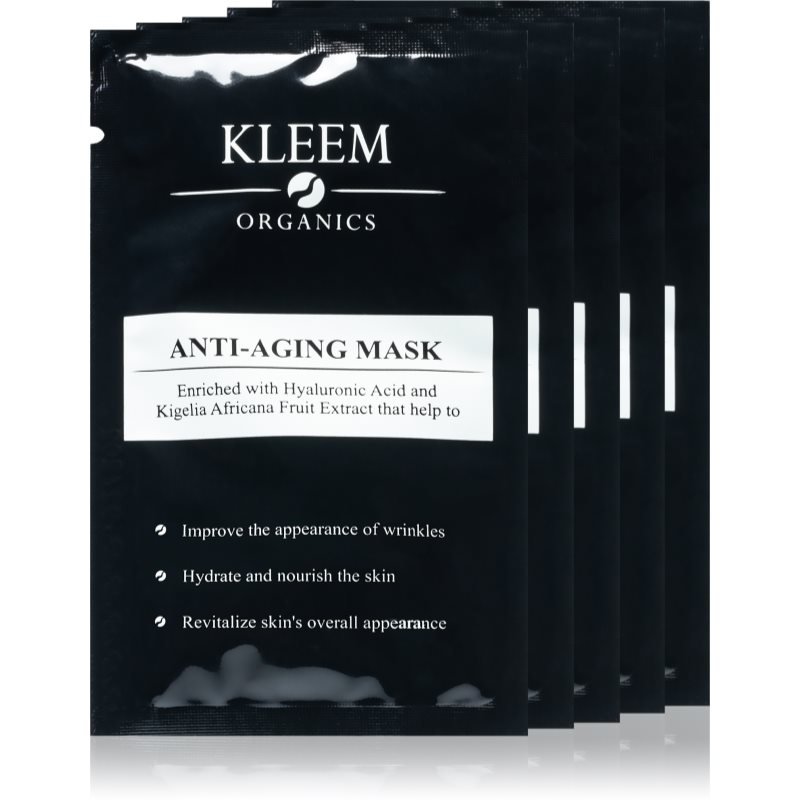 Kleem Organics Anti-Aging Mask protivrásková a zpevňující pleťová maska 5 ks - parfo.cz
