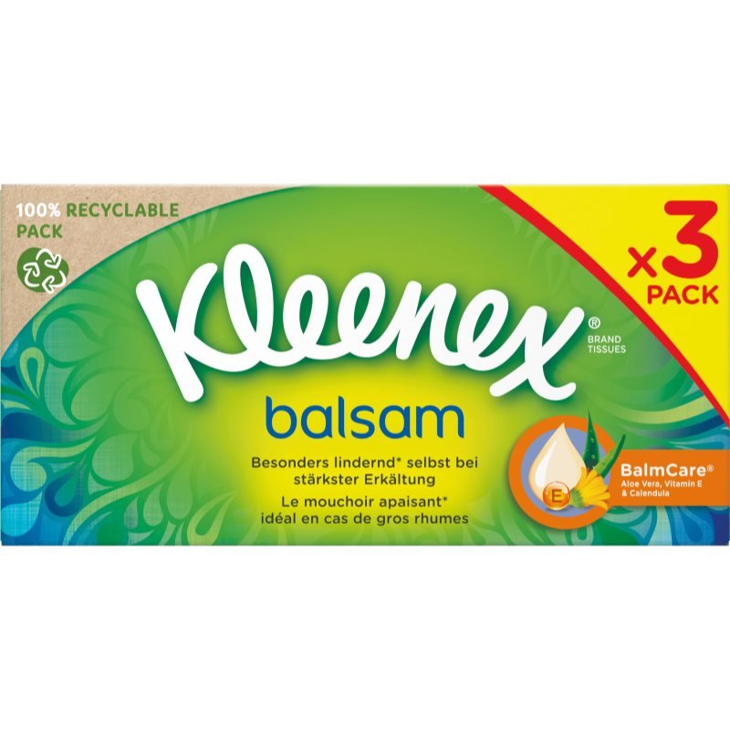 Kleenex Balsam Triple Box papírové kapesníky 3x64 ks - parfo.cz